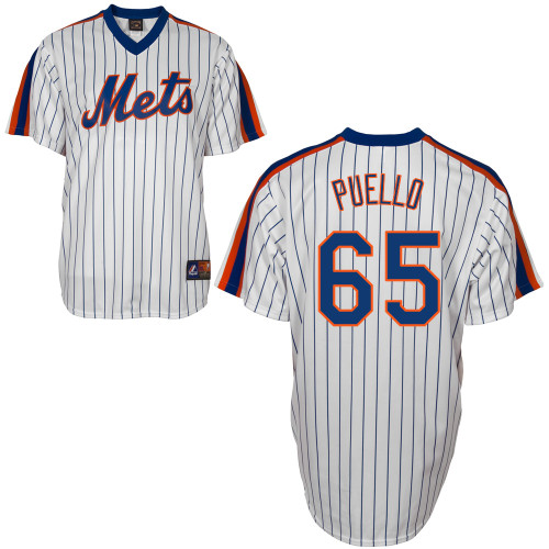 Cesar Puello #65 MLB Jersey-New York Mets Men's Authentic Home Cooperstown White Baseball Jersey